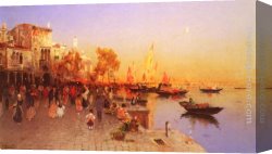 Wilhelm Canvas Paintings - An Italian Port by Wilhelm von Gegerfelt