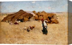 Metcalf Canvas Paintings - Arab encampment, Biskra by Willard Leroy Metcalf
