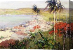 Harbor, Canvas Paintings - Havana Harbor by Willard Leroy Metcalf