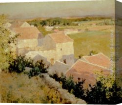 Metcalf Canvas Paintings - Midsummer Twilight by Willard Leroy Metcalf