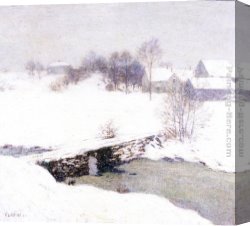 Metcalf Canvas Paintings - The White Mantle by Willard Leroy Metcalf