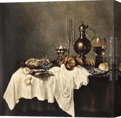 Breakfast Canvas Paintings - Breakfast of Crab by Willem Claesz Heda