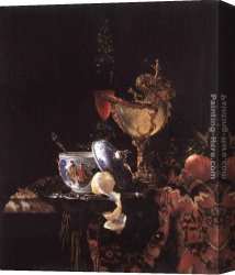 The Stirrup Cup Canvas Paintings - Still-Life with a Nautilus Cup by Willem Kalf