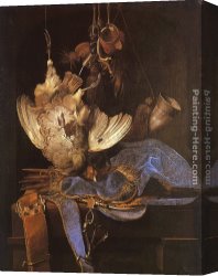 A Hunting Morn Canvas Paintings - Still Life with Hunting Equipment by Willem van Aelst
