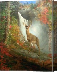 Stag Canvas Paintings - Majestic Stag by William Beard