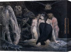 Robert Williams Canvas Paintings - Hecate or the Three Fates by William Blake