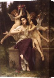 Dreams Canvas Paintings - A Dream of Spring by William Bouguereau