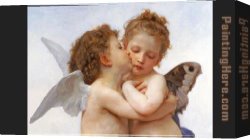 Farewell Kiss Canvas Paintings - the first kiss by William Bouguereau