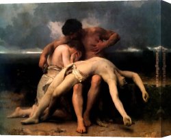 William Bouguereau Canvas Paintings - The First Mourning by William Bouguereau