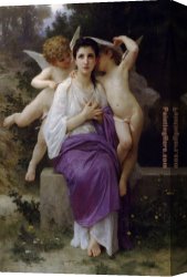 Heart Canvas Paintings - The Heart's Awakening by William Bouguereau