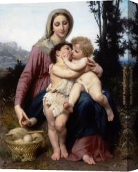 Family Canvas Paintings - The Holy Family by William Bouguereau