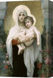 Park of Rose Canvas Paintings - The Madonna of the Roses by William Bouguereau