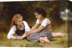 William Bouguereau Canvas Paintings - The Nut Gatherers by William Bouguereau