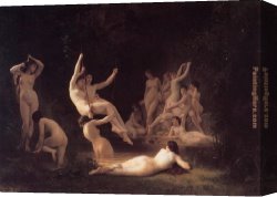 William Bouguereau Canvas Paintings - The Nymphaeum by William Bouguereau