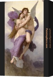 Romance Canvas Paintings - The Rapture of Psyche by William Bouguereau