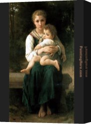 Sisters Canvas Paintings - The Two Sisters by William Bouguereau