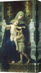 The Inspiration of Saint Matthew Canvas Paintings - The Virgin Baby Jesus and Saint John the Baptist by William Bouguereau
