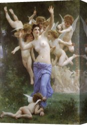 Nest Canvas Paintings - The Wasp's Nest by William Bouguereau