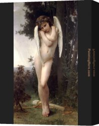 Venus with Mercury And Cupid Canvas Paintings - Wet Cupid by William Bouguereau