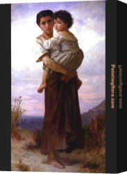 Young Canvas Paintings - Young Gypsies by William Bouguereau