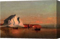 Calm Canvas Paintings - A Calm Afternoon, the Coast of Labrador by William Bradford