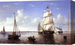 Harbor, Canvas Paintings - Boston Harbor by William Bradford