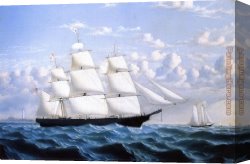 Ships Canvas Paintings - Clipper Ship 'Northern Light' of Boston by William Bradford