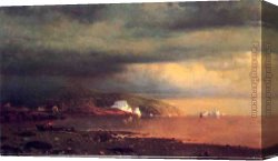 Fishing Boats at Dusk Canvas Paintings - Fishing Boats by William Bradford