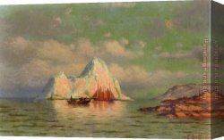 Fishing Boats at Dusk Canvas Paintings - Fishing Boats on the Coast of Labrador by William Bradford