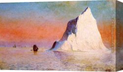 Icebergs Canvas Paintings - Icebergs by William Bradford