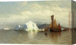 Fishing Boats at Dusk Canvas Paintings - Labrador Fishing Boats near Cape Charles by William Bradford