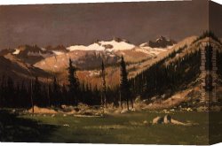 Yosemite Canvas Paintings - Mount Lyell Above Yosemite by William Bradford