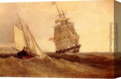 Ships Canvas Paintings - Passing Ships by William Bradford