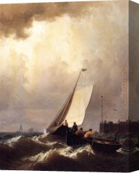 Rough Canvas Paintings - Rough Seas by William Bradford