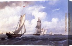 Port of Valencia Canvas Paintings - The ' Mary' of Boston Returning to Port by William Bradford