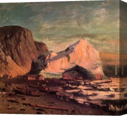 Cape Canvas Paintings - The Ice Gate of Cape St. Michael by William Bradford