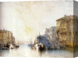 A Regatta on The Grand Canal Canvas Paintings - The Grand Canal, Venice by William Callow