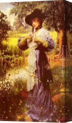 Cooper Canvas Paintings - Roses Softly Blooming by William Cooper