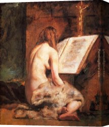 Magdalen Canvas Paintings - Penitent Magdalen by William Etty