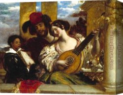 A Duet Canvas Paintings - The Duet by William Etty