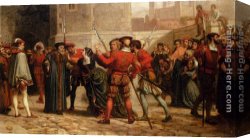 It Was to Be a Lasso Duel to The Death Canvas Paintings - The Meeting Of Sir Thomas More With His Daughter After His Sentence Of Death by William Frederick Yeames