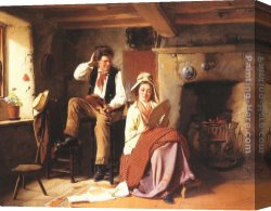 Lessons Canvas Paintings - The music lesson by William Henry Midwood