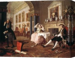 Marriage Canvas Paintings - Marriage &agrave; la Mode 2. The T&ecirc;te &agrave; T&ecirc;te by William Hogarth