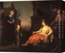 Moses Canvas Paintings - Moses Brought Before Pharaoh's Daughter by William Hogarth