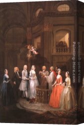 Stephen Canvas Paintings - The Wedding of Stephen Beckingham and Mary Cox by William Hogarth