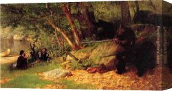 Pears And Grapes on a Table Canvas Paintings - The Tables Turned by William Holbrook Beard