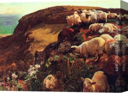 English Canvas Paintings - On English Coasts by William Holman Hunt