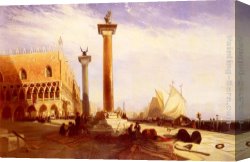 Palace Canvas Paintings - Piazetta And The Doge's Palace, Venice by William James Muller