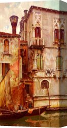 Venetian Canvas Paintings - A Venetian Backwater by William Logsdail