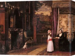 Lessons Canvas Paintings - The Morning Lesson by William Maw Egley